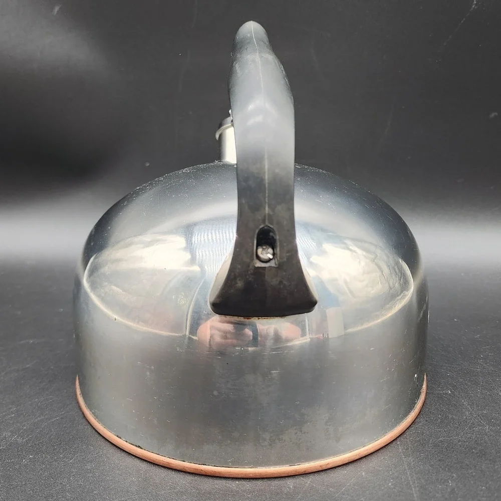 Revere Ware 2qt Silver Copper Bottom Whistling Tea Kettle Paul Revere Signature